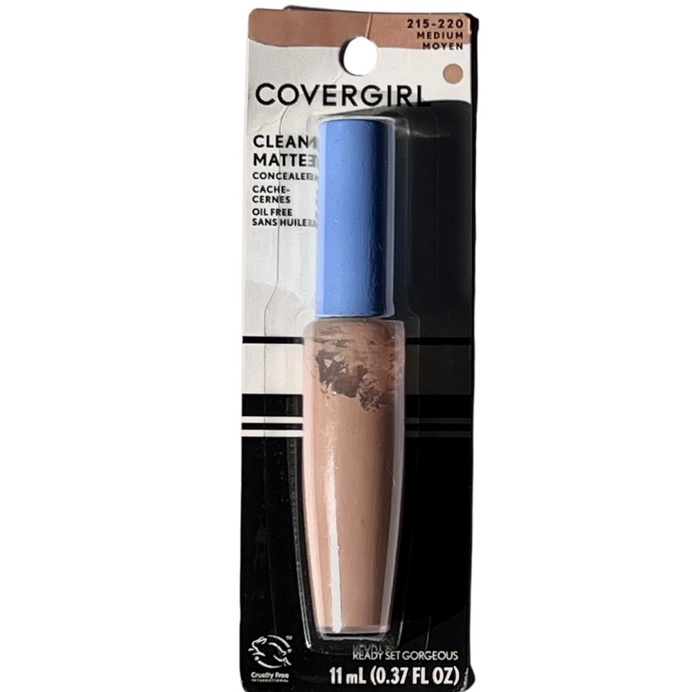 Covergirl Clean Matte Concealer 215-220 Medium 11ml New Oil Free Liquid